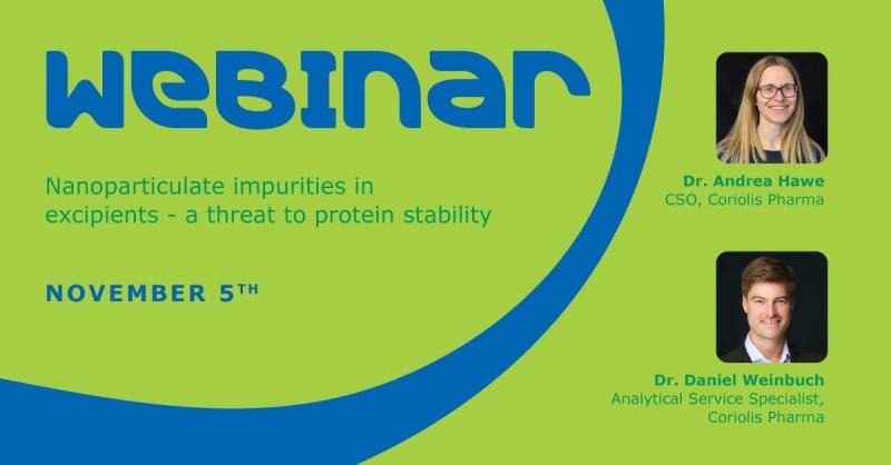 Merck MilliporeSigma Webinar Nanoparticulate Impurities in Excipients - a Threat to Protein Stability by Dr. Andrea Hawe and Dr. Daniel Weinbuch